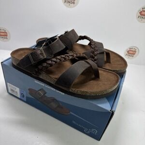 Mountain Sole Women's Slip-on Comfort Sandal with Braided Leather Upper